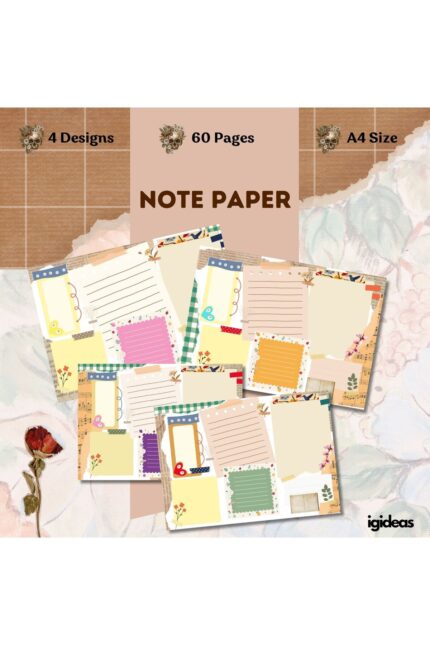 Desenli Not Kağıdı | Note Paper (A4- 60 SAYFA)