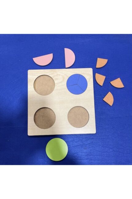 Ahşap Yapboz Çocuklar Için Eğlenceli Ve Öğretici Kesir Öğretici Geometrik Şekilli Puzzle