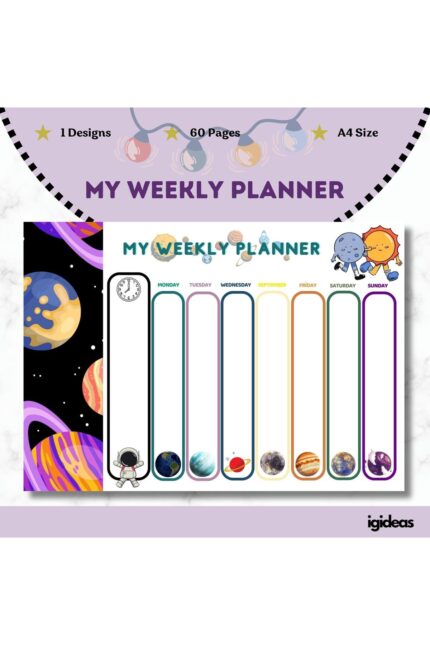 Çocuklar Için Haftalık Planlayıcı | Weekly Planner (A4-60 SAYFA)